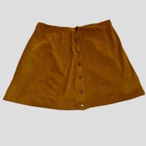 Altar’d State faux Suede Button Mini Skirt Size Large